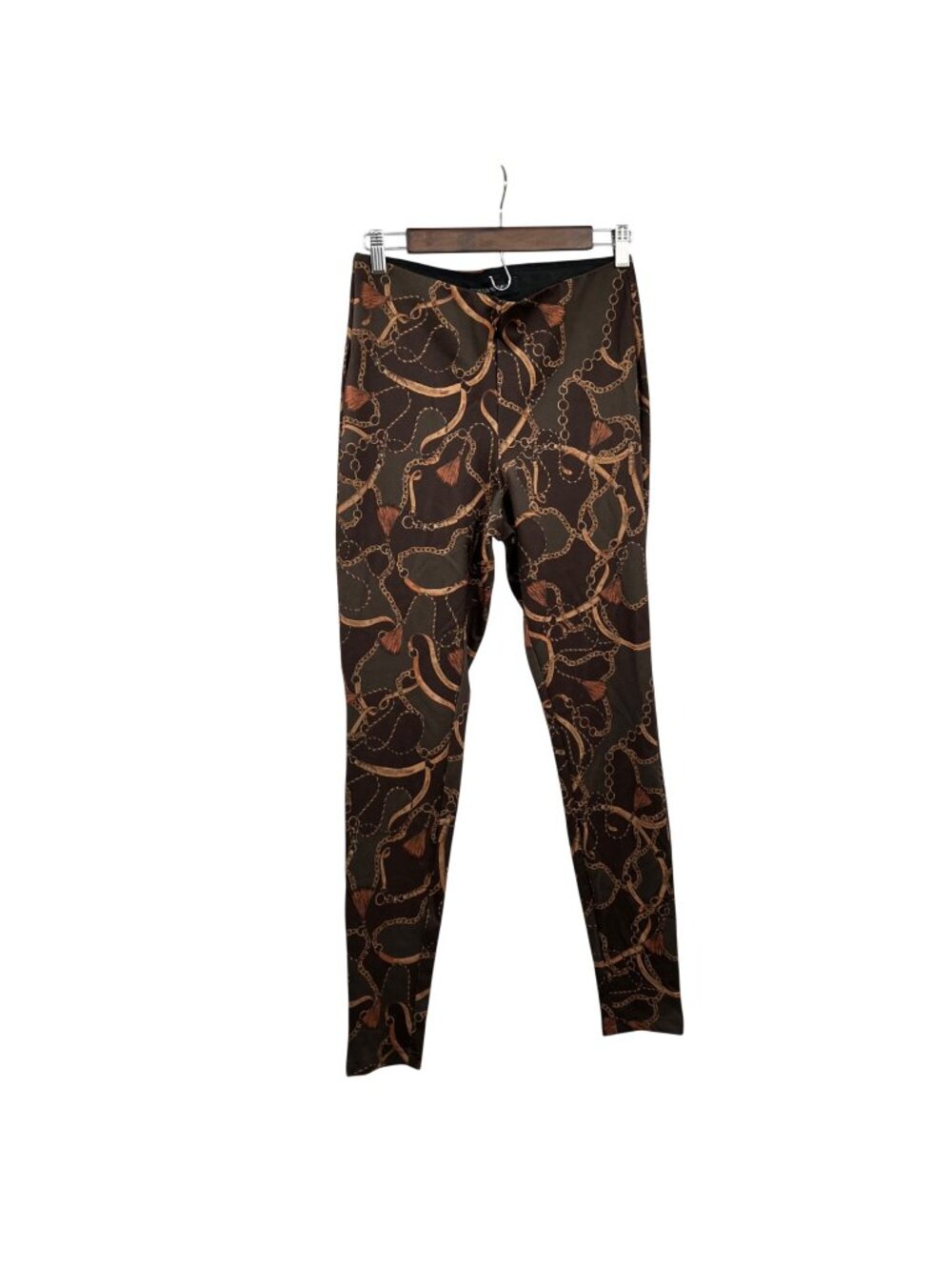Boston Proper Chain Print Skinny Dress Pants Brown/Multi Size Small